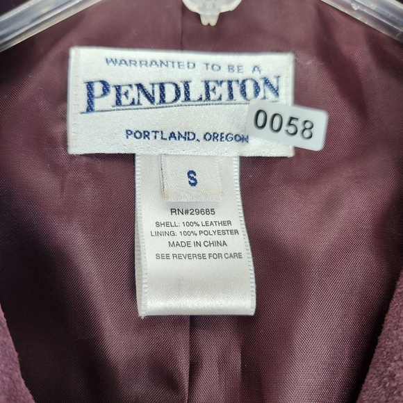 Pendleton Womens Purple Suede Leather Jacket Size S. - Picture 3 of 10